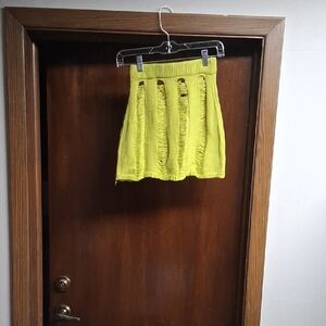 Chic Lime Knit Mini Skirt